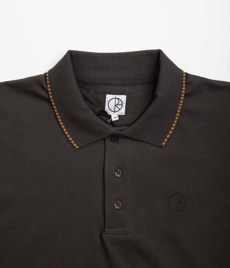 Polar Checkered Surf Polo Shirt in Dirty Black