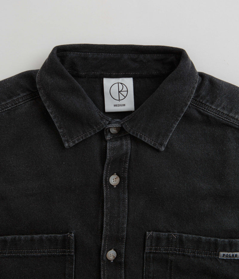 Polar Denim Mike Shirt in Silver Black
