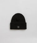 Polar Double Fold Merino Beanie in Black