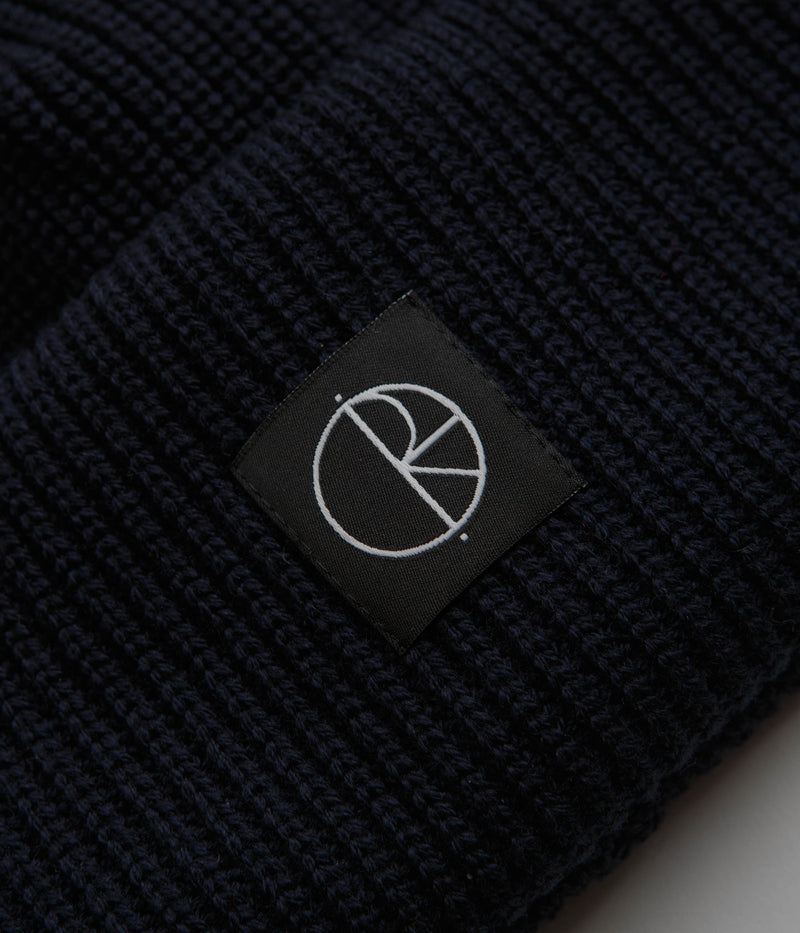 Polar Double Fold Merino Beanie in Navy