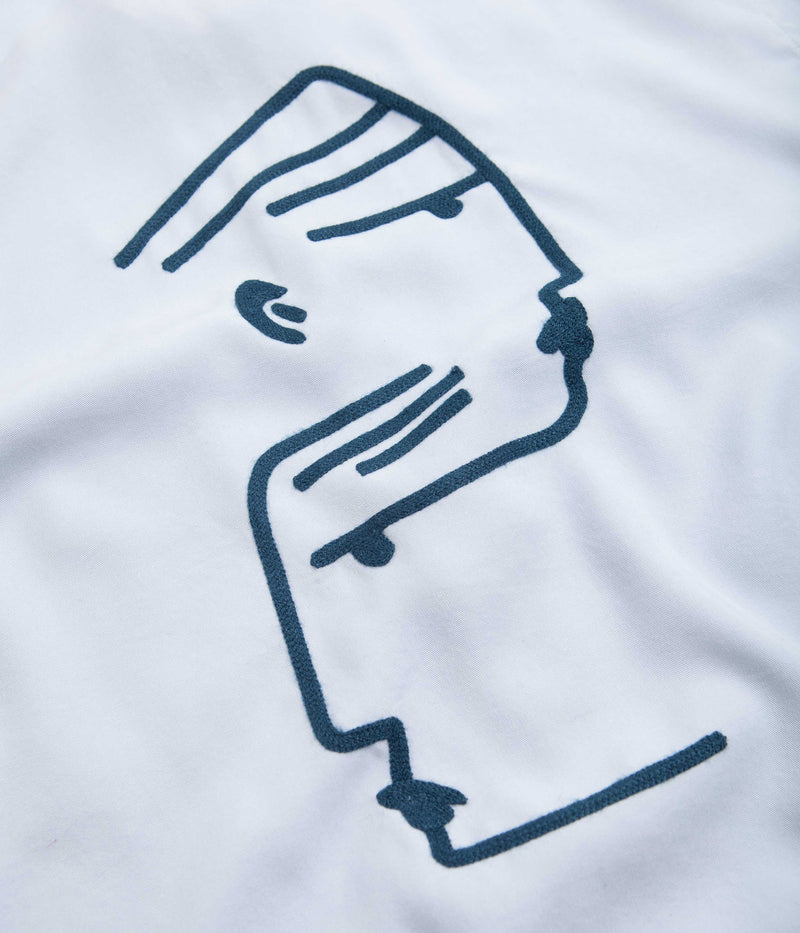 Polar Dual Personality Bowling Shirt in Light Blue and Navy
