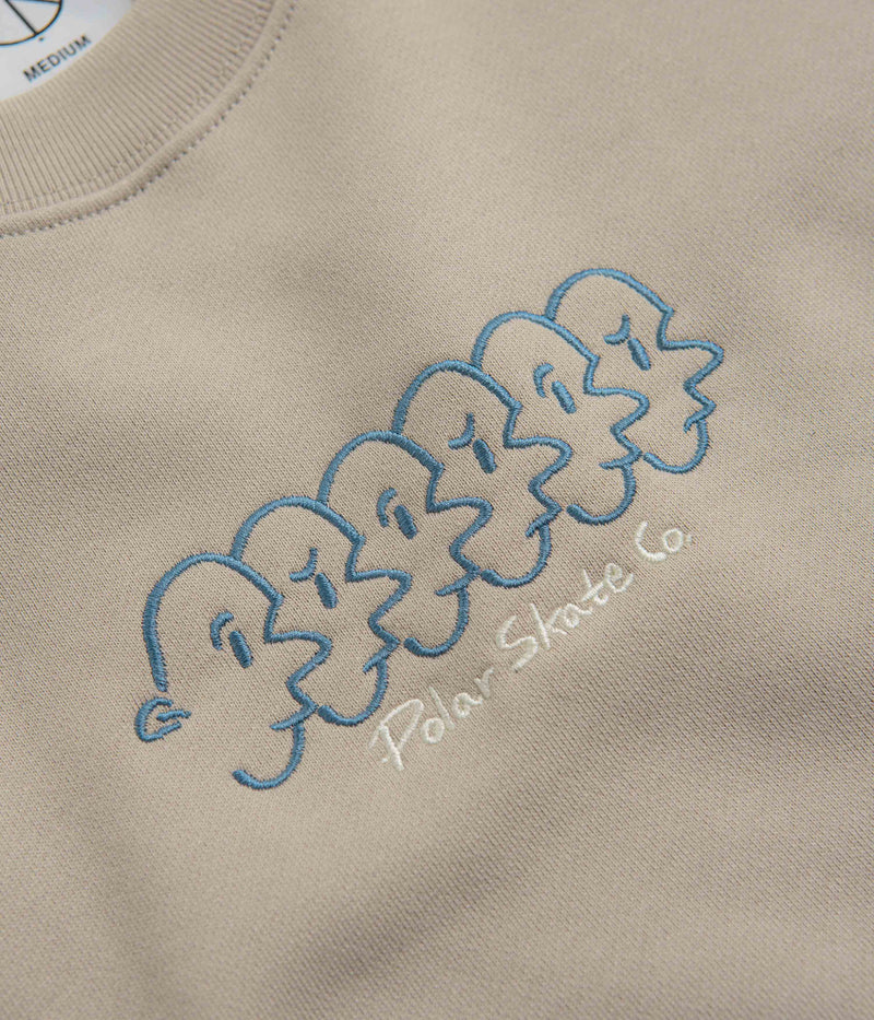 Polar Faces Dave Crewneck Sweatshirt in Taupe