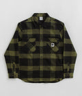 Polar Flannel Mike Shirt in Black and Army Green