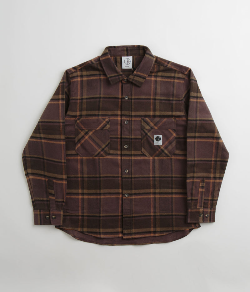 Polar Flannel Mike Shirt in Brown and Mauve