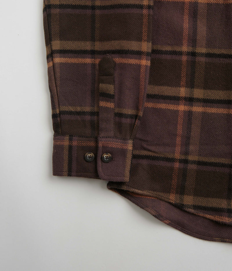 Polar Flannel Mike Shirt in Brown and Mauve