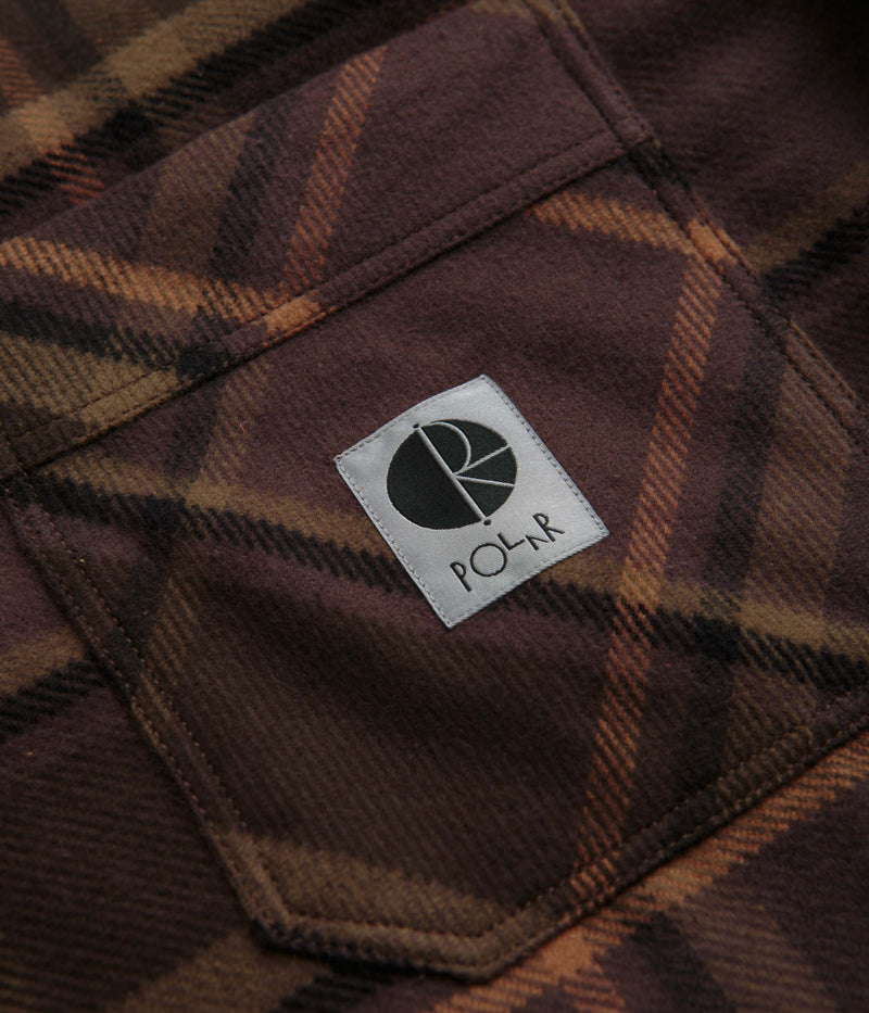 Polar Flannel Mike Shirt in Brown and Mauve