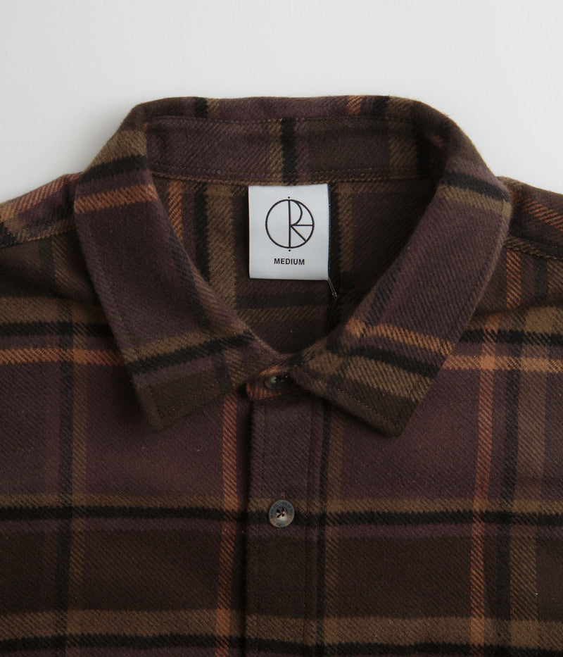 Polar Flannel Mike Shirt in Brown and Mauve