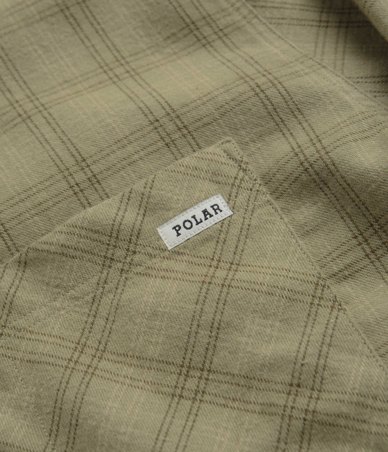 Polar Flannel Mitchell Shirt in Green and Beige