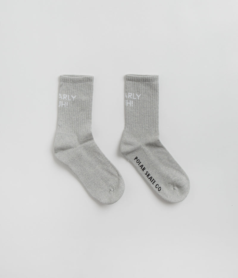 Polar Gnarly Huh Socks in Heather Grey