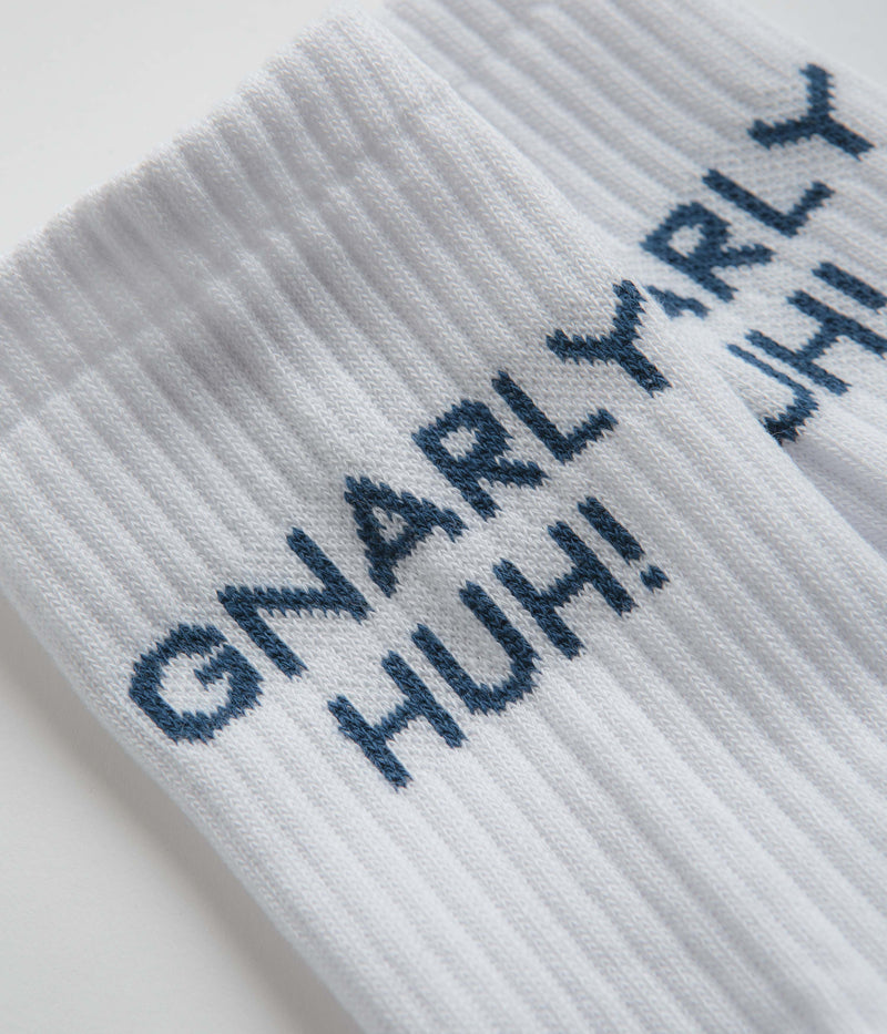 Polar Gnarly Huh Socks in White and Blue