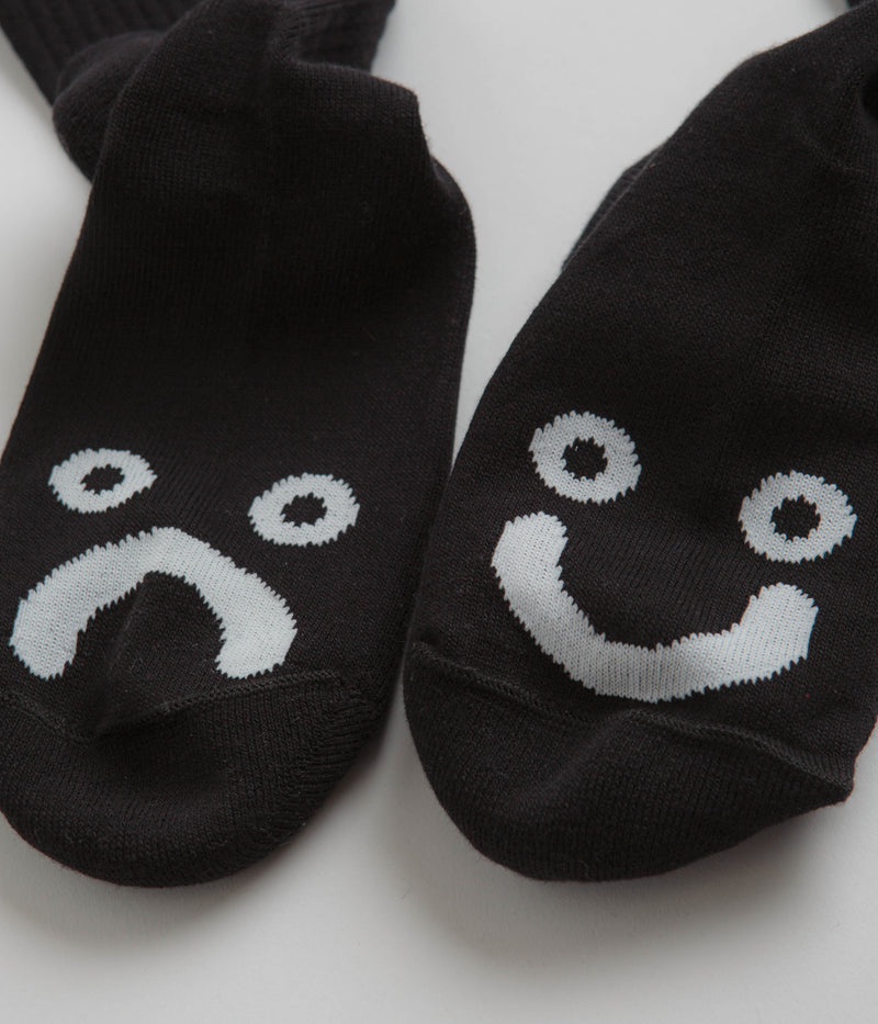 Polar Happy Sad Long Socks in Black
