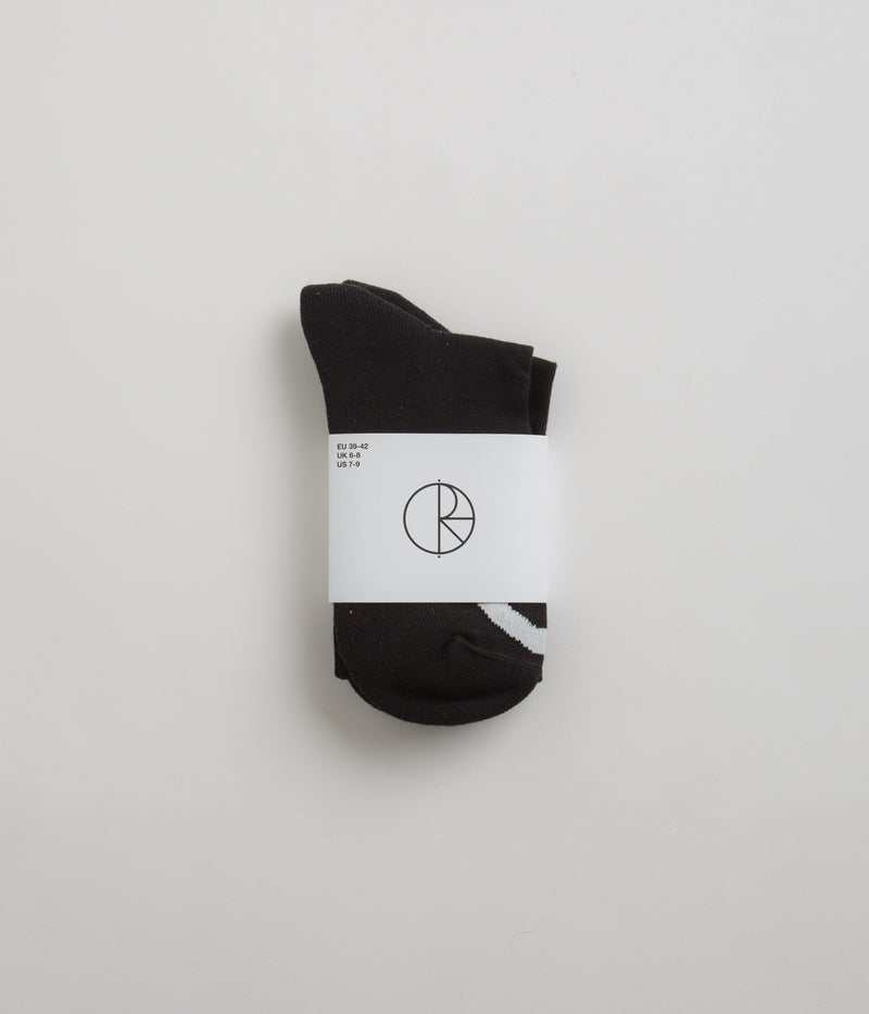 Polar Happy Sad Long Socks in Black