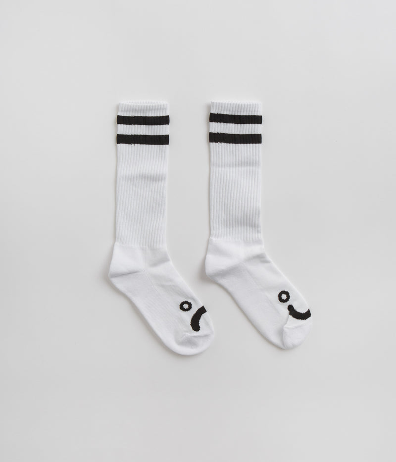 Polar Happy Sad Long Socks in White