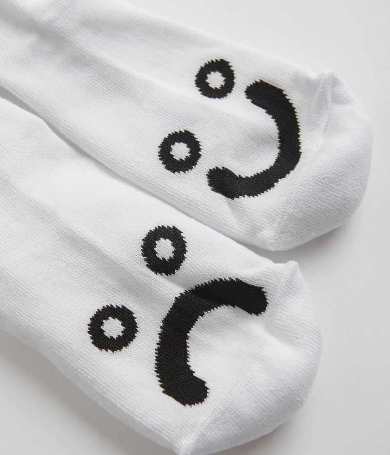Polar Happy Sad Long Socks in White