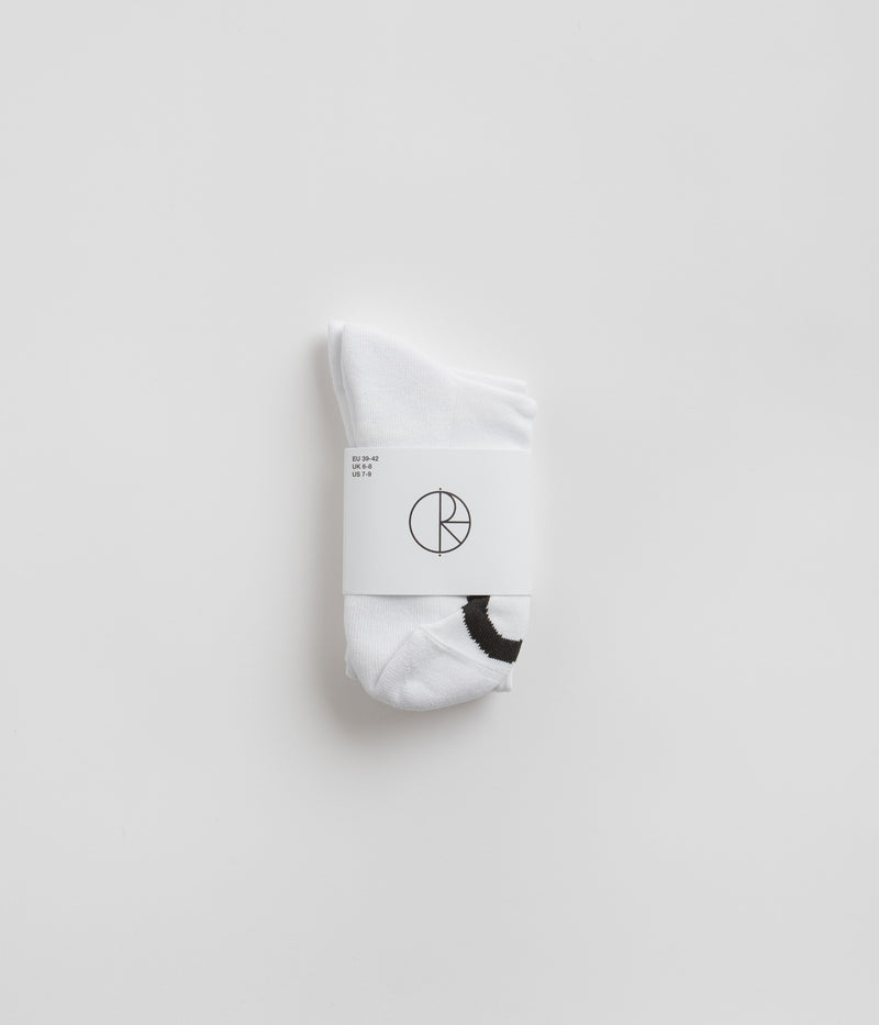 Polar Happy Sad Long Socks in White
