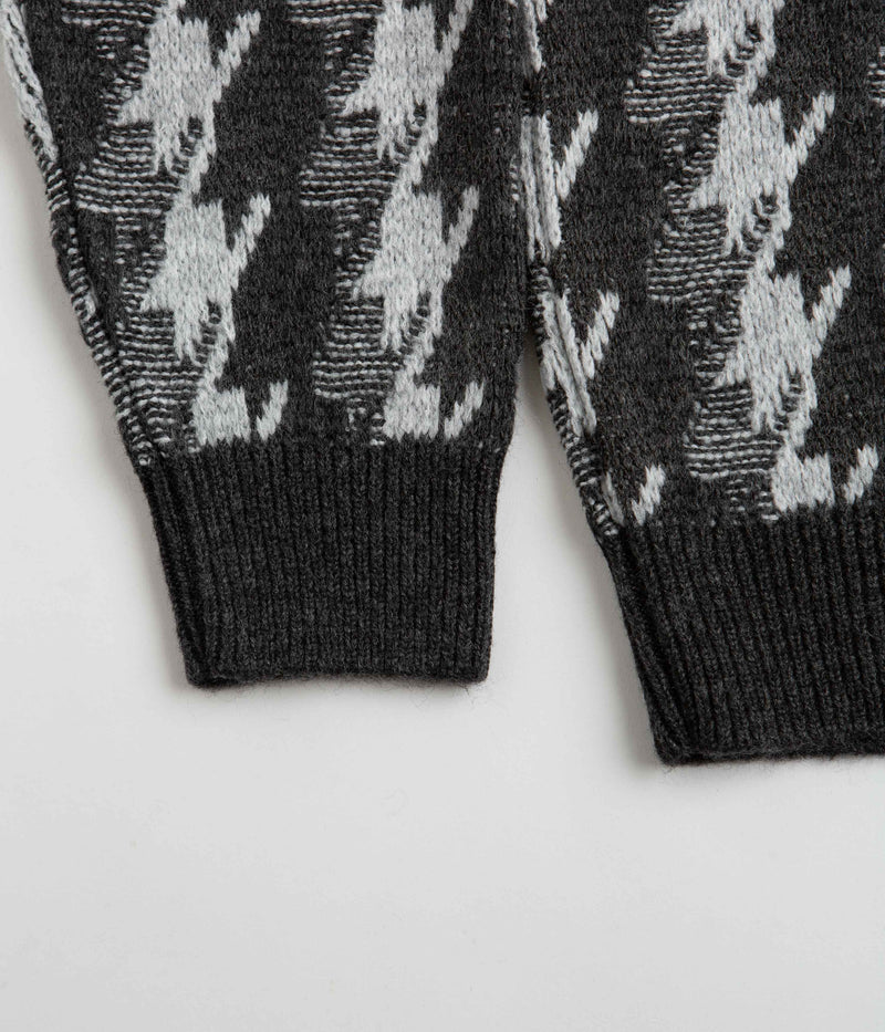 Polar Houndstooth Louis Cardigan in Grey