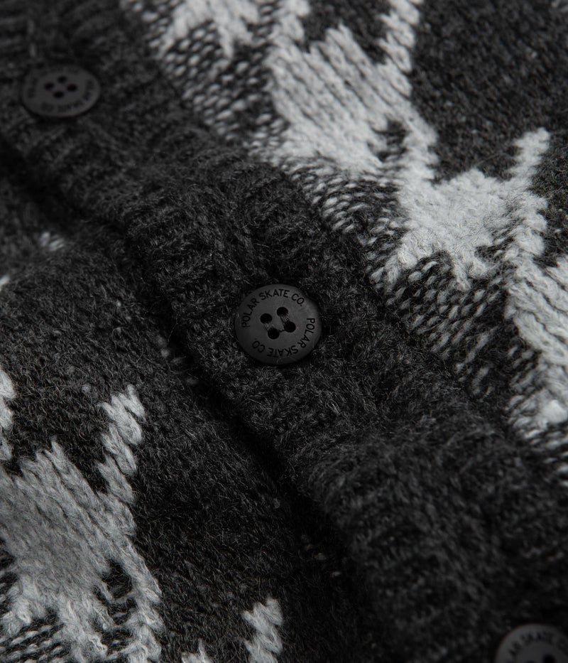 Polar Houndstooth Louis Cardigan in Grey