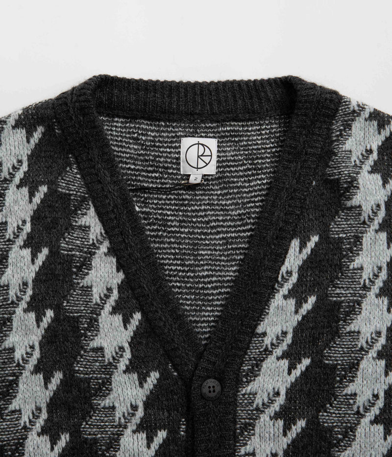 Polar Houndstooth Louis Cardigan in Grey