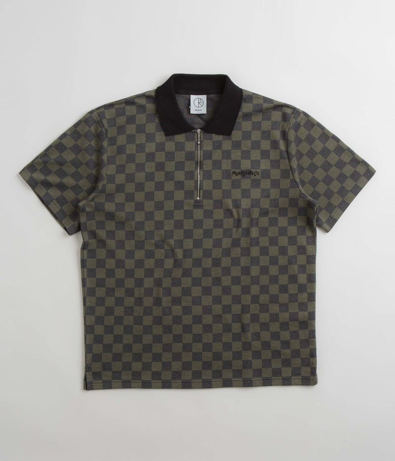 Polar Jacques Checkered Polo Shirt in Black and Green