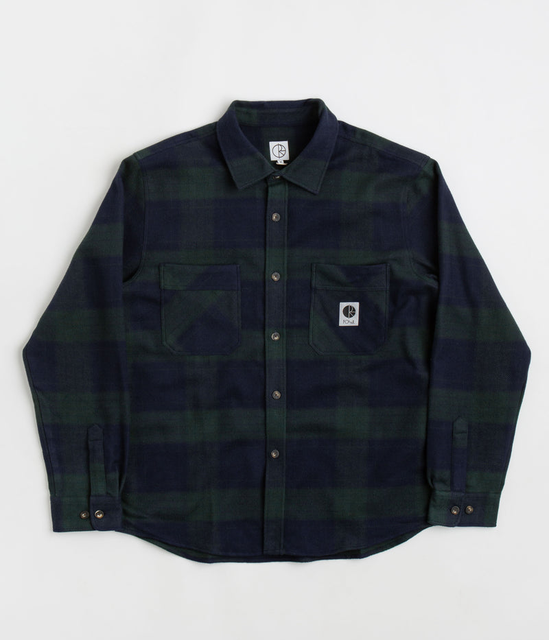 Polar Mike Flannel Shirt in Navy and Teal