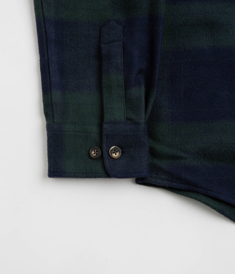Polar Mike Flannel Shirt in Navy and Teal