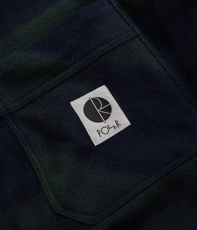 Polar Mike Flannel Shirt in Navy and Teal