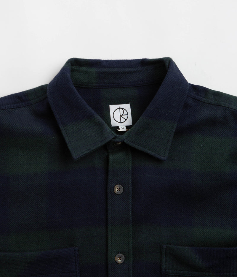 Polar Mike Flannel Shirt in Navy and Teal