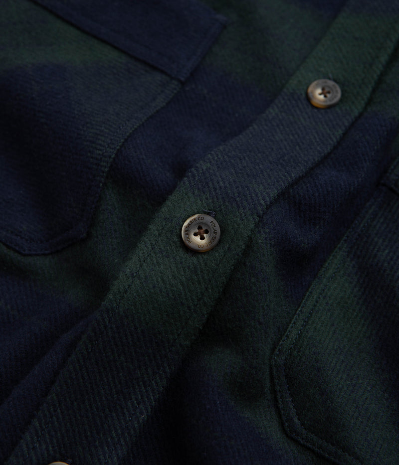 Polar Mike Flannel Shirt in Navy and Teal