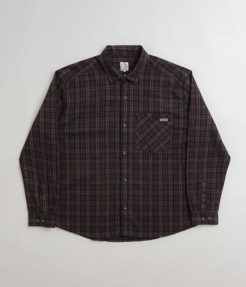 Polar Mitchell Flannel Shirt in Navy and Brown