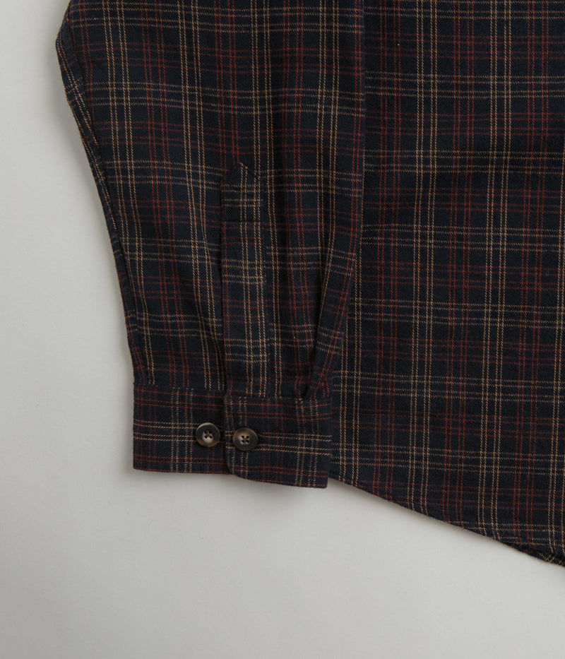Polar Mitchell Flannel Shirt in Navy and Brown