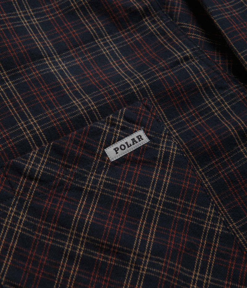 Polar Mitchell Flannel Shirt in Navy and Brown