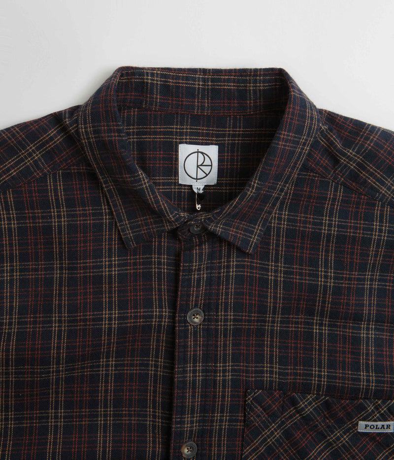 Polar Mitchell Flannel Shirt in Navy and Brown
