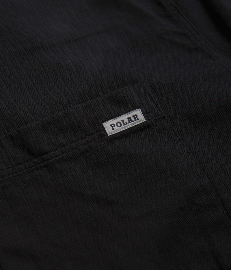 Polar Mitchell Herringbone Shirt in Black