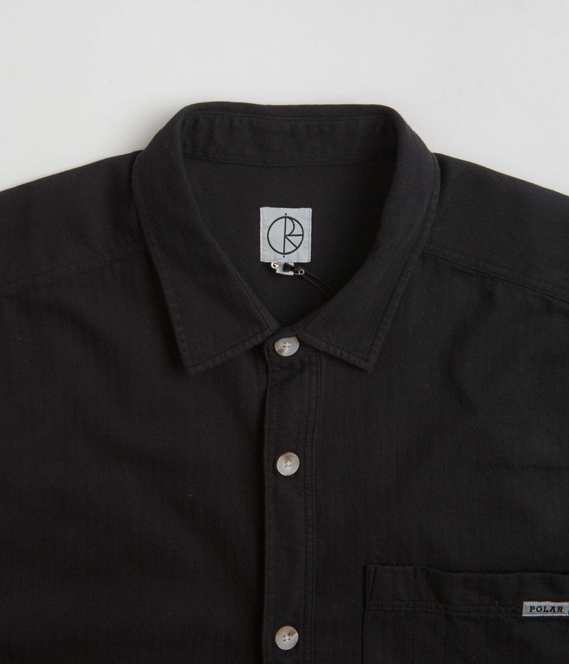 Polar Mitchell Herringbone Shirt in Black