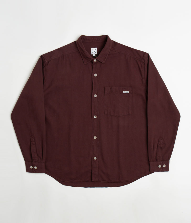 Polar Mitchell Herringbone Shirt in Wine