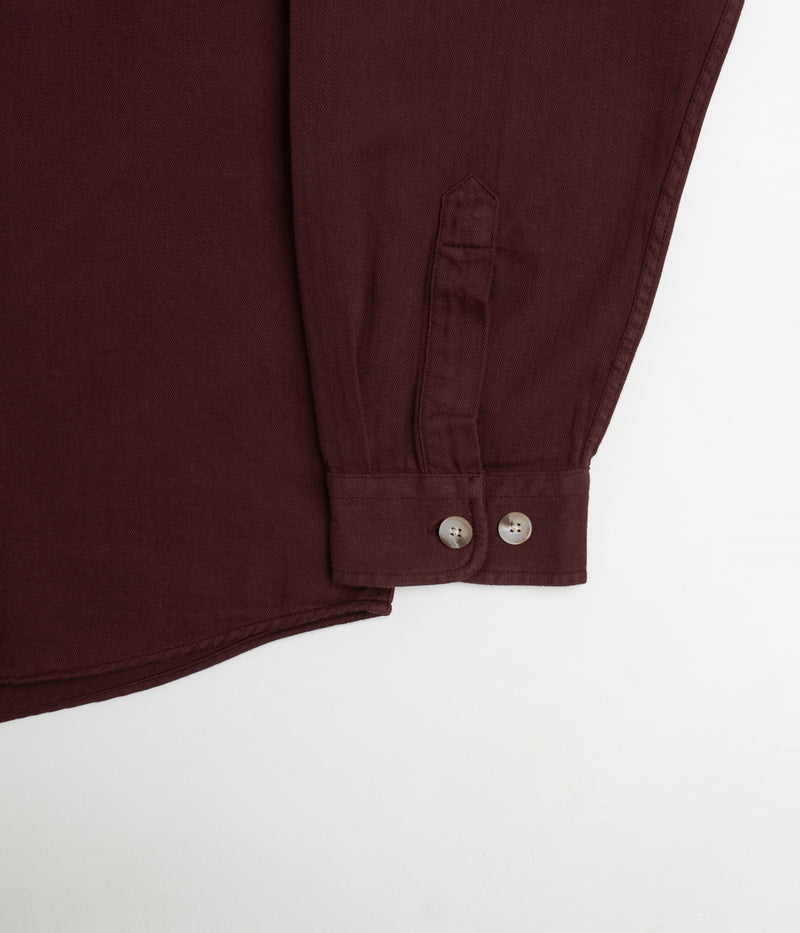 Polar Mitchell Herringbone Shirt in Wine