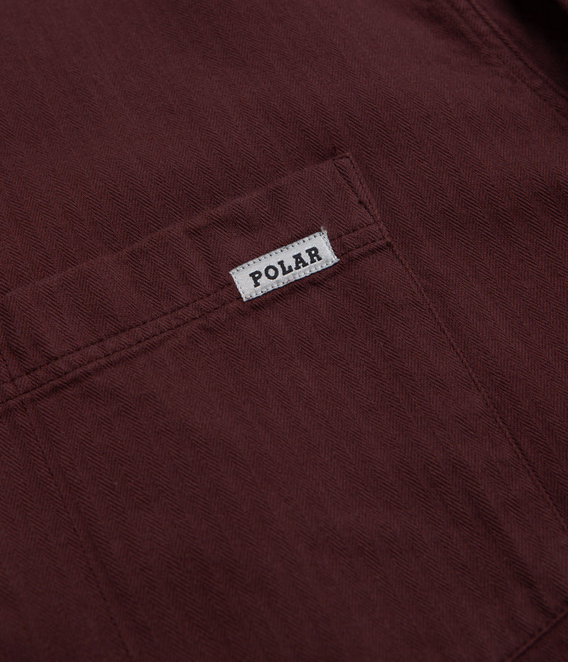 Polar Mitchell Herringbone Shirt in Wine
