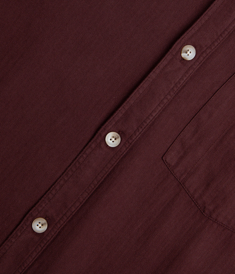 Polar Mitchell Herringbone Shirt in Wine