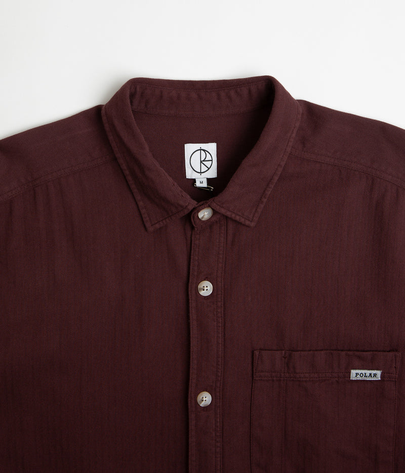Polar Mitchell Herringbone Shirt in Wine