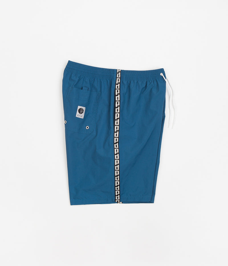 Polar P Stripe City Swim Shorts in Police Blue