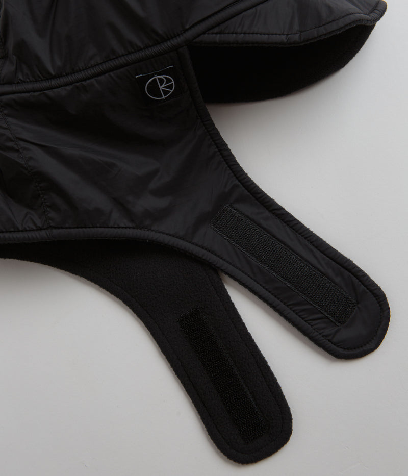 Polar Ripstop Luke Flap Cap in Black
