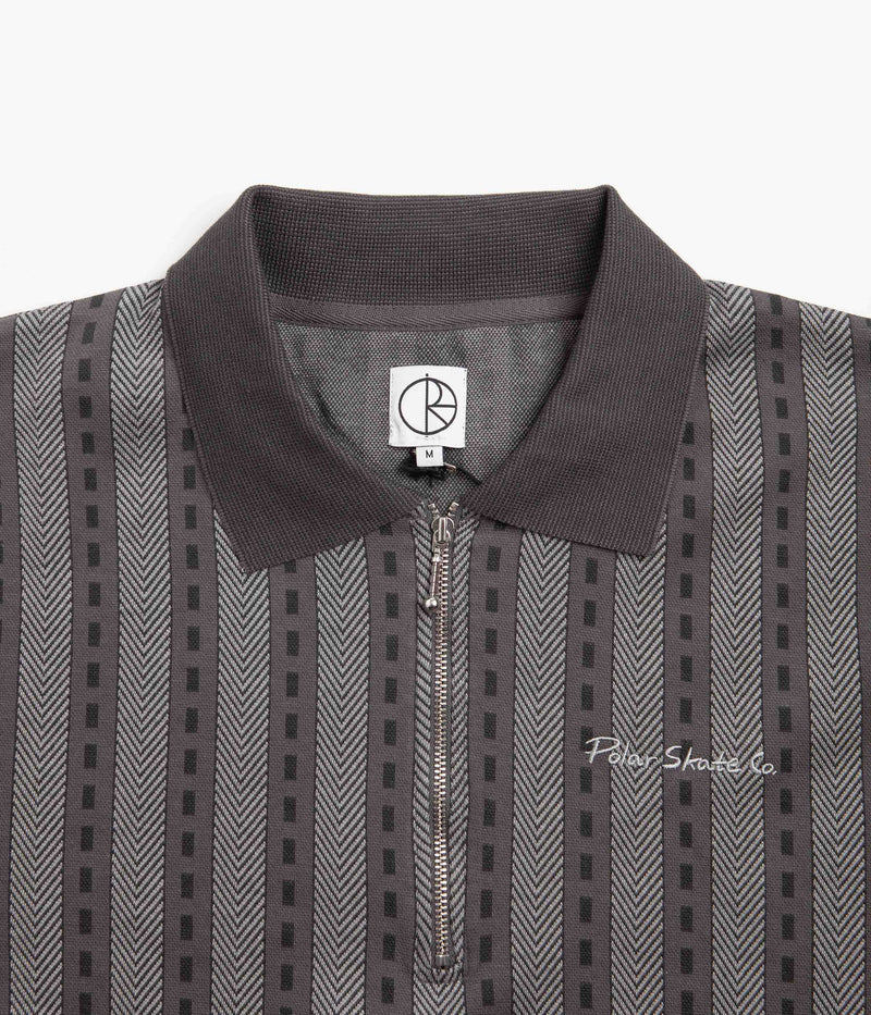 Polar Road Zip Polo Shirt in Graphite