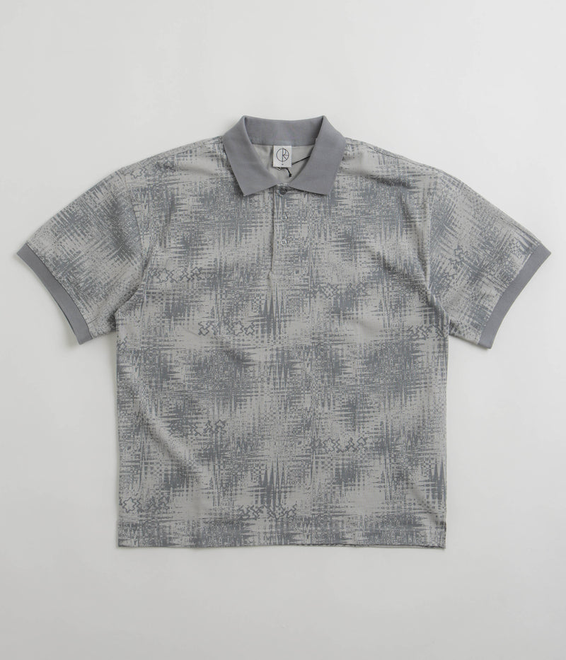 Polar Scribble Surf Polo Shirt in Silver