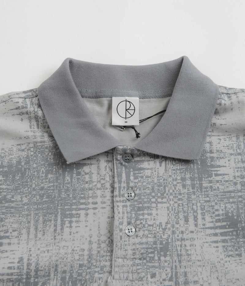 Polar Scribble Surf Polo Shirt in Silver