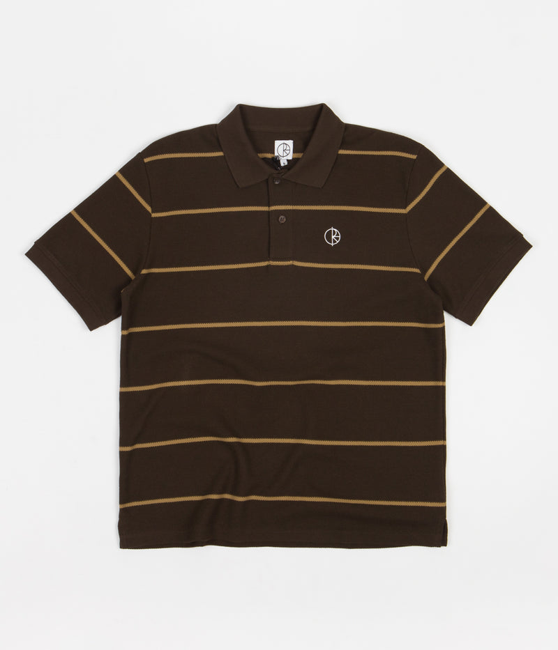 Polar Stripe Polo Shirt in Brown