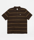 Polar Stripe Polo Shirt in Brown