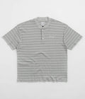 Polar Stripe Rib Henley T-Shirt in Heather Grey