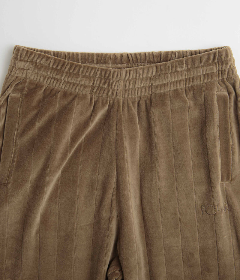 Polar Stripe Velour Sweatpants in Beech
