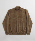 Polar Stripe Velour Zip Neck Sweatshirt in Beech
