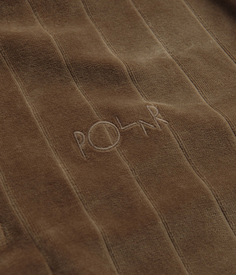 Polar Stripe Velour Zip Neck Sweatshirt in Beech